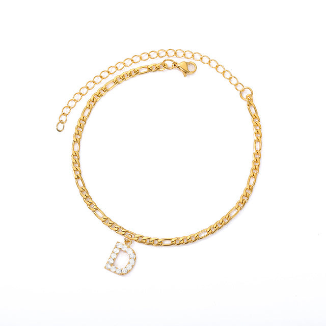 Tiny A-Z Initial Letter Anklets