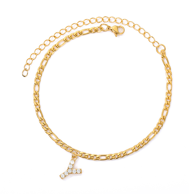 Tiny A-Z Initial Letter Anklets