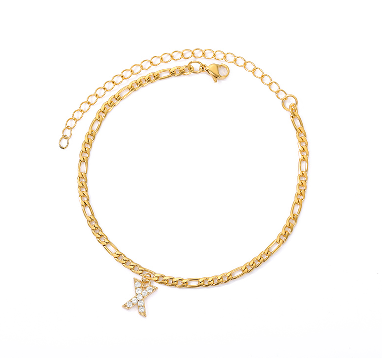 Tiny A-Z Initial Letter Anklets