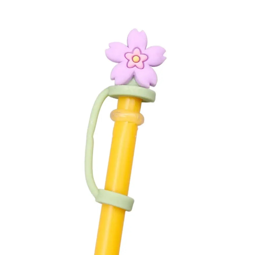 Flower Silicone Straw Topper Straw Covers Cap Splash Proof Dust-Proof Reusable Straw Plugs Sealing Straw Tips Lids for 8-9mm