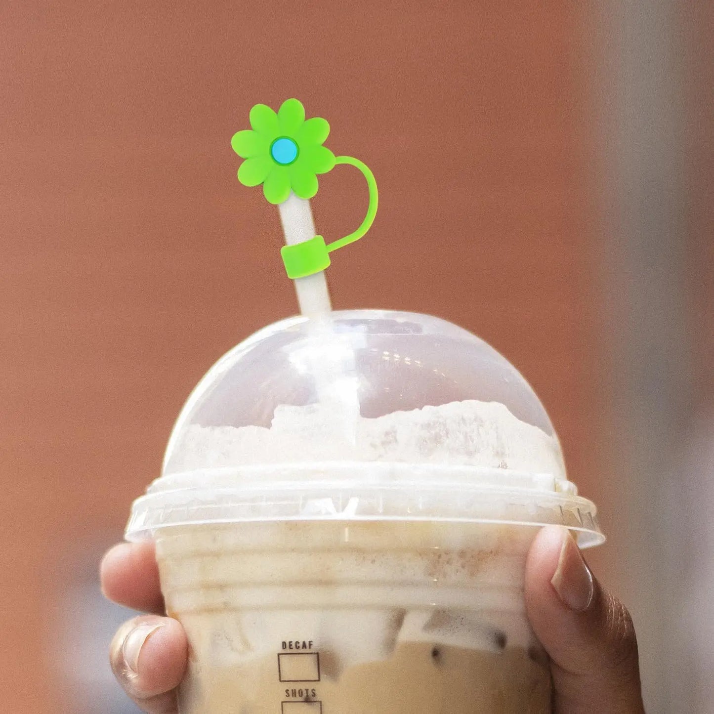 10PCS Silicone Straw Covers Cap Compatible with Stanley 30&40Oz Cup10mm Cute Flower Straw Toppers,Reusable Dust-Proof Straw Caps