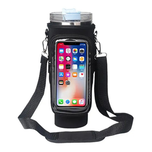 Tumbler Carrier Bag With Pouch Crossbody Neoprene Tumbler Carrier Bag Cup Holder With Pouch Protective Water Bottle Handbags