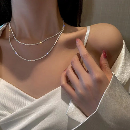 Clavicle Titanium  Choker Necklace