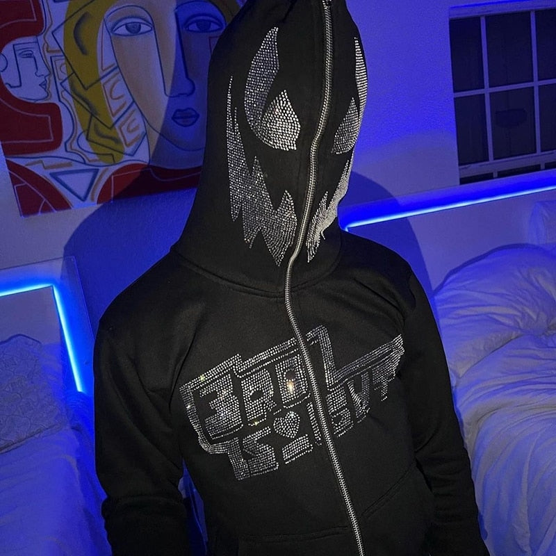 Rhinestone Skeleton Hoodie