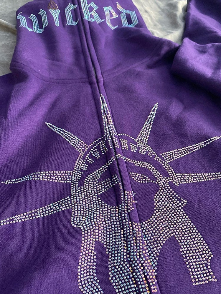 Letter Graphics Zip Hoodie